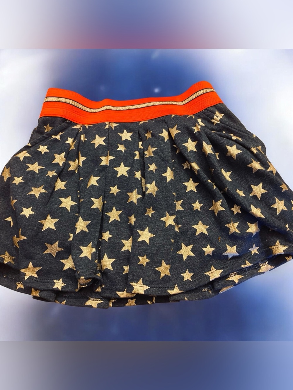 TROLLS Gold Star Print Skirt with Red Waistband